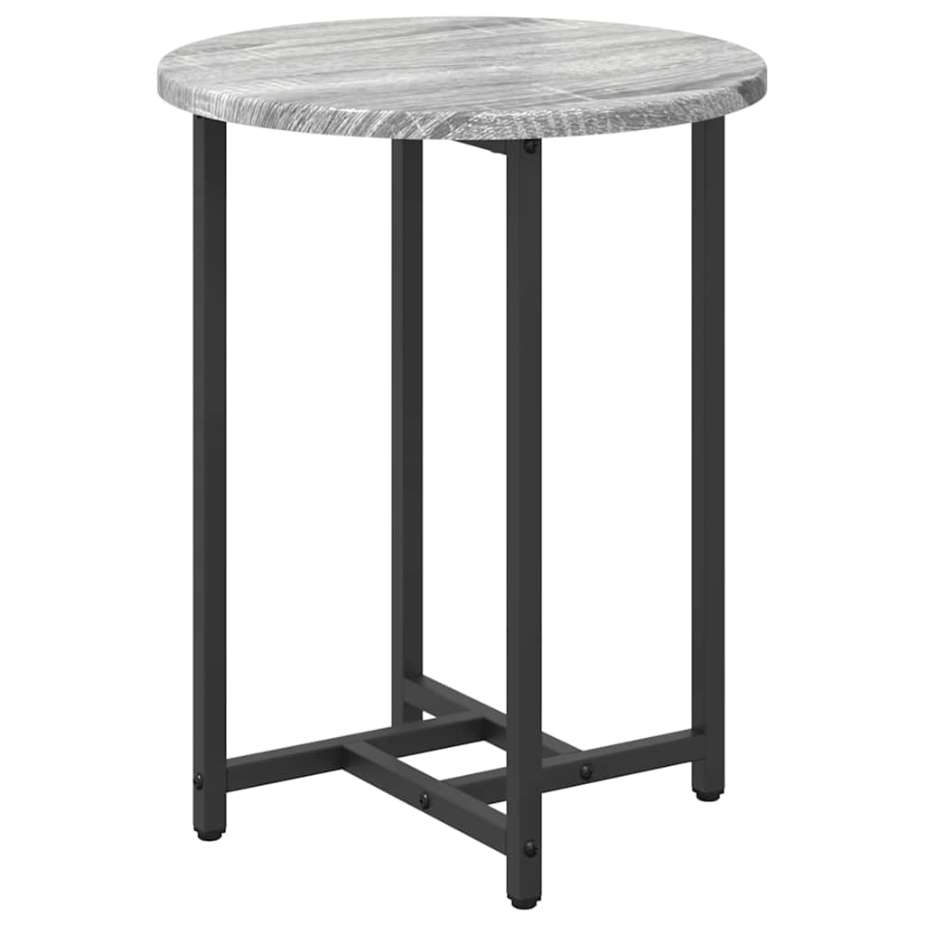 Beistelltisch-Set 2 pcs Grau Sonoma und Schwarz 50 x 50 x 50 cm