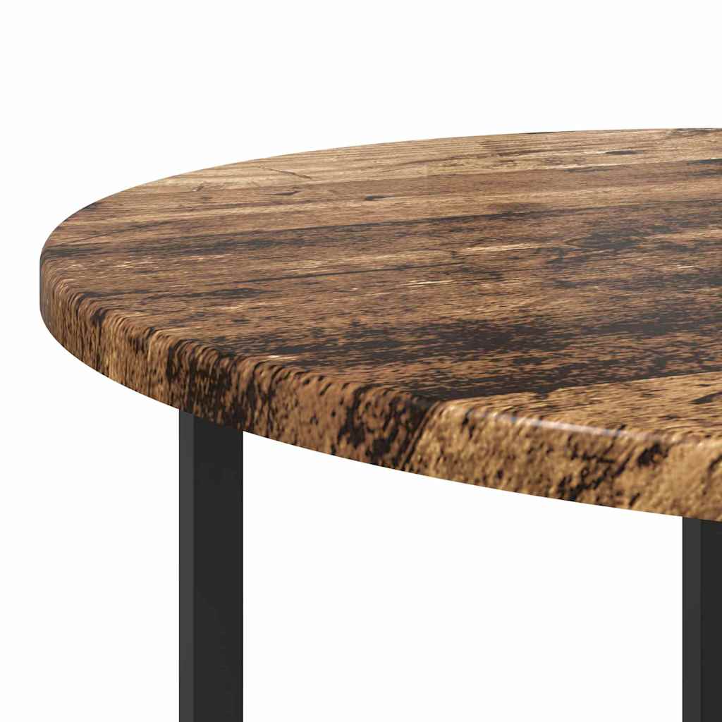 Beistelltisch-Set 2 pcs Altes Holz und Schwarz 50 x 50 x 50 cm