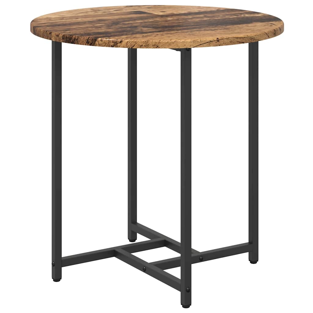 Beistelltisch-Set 2 pcs Altes Holz und Schwarz 50 x 50 x 50 cm