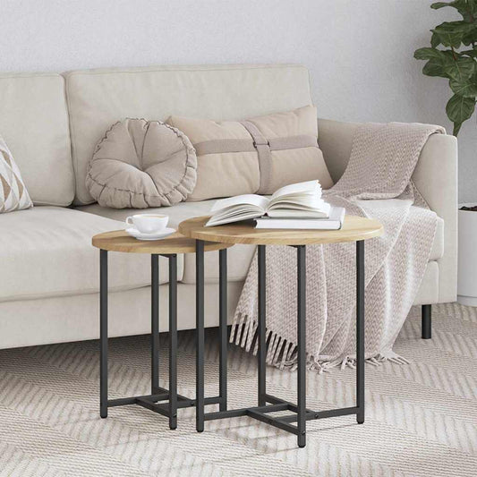 Beistelltisch-Set 2 pcs Artisan Eiche und Schwarz