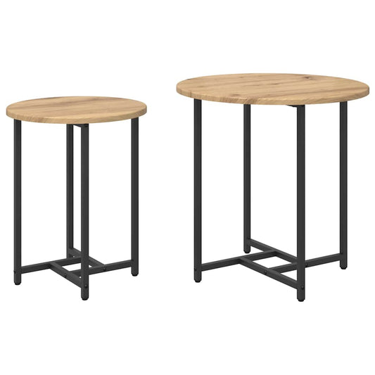 Beistelltisch-Set 2 pcs Artisan Eiche und Schwarz