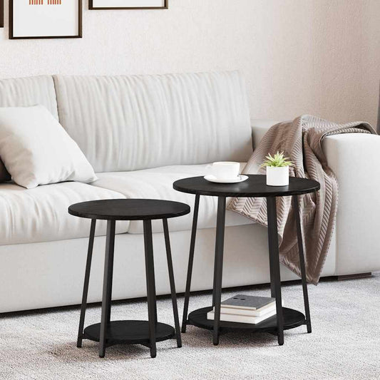 Beistelltisch-Set 2 pcs Schwarze Eiche 50 x 50 x 51 cm
