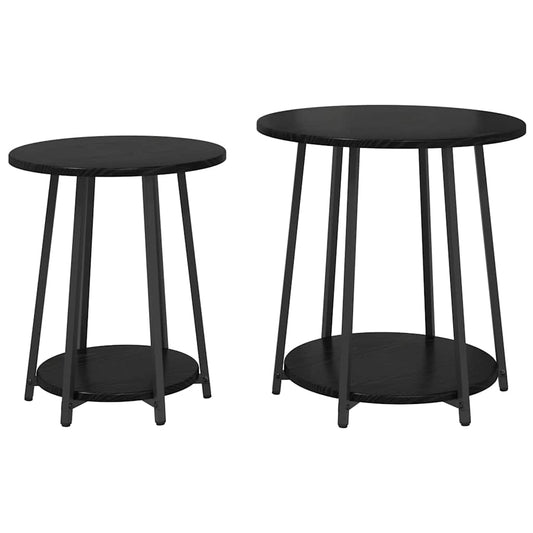 Beistelltisch-Set 2 pcs Schwarze Eiche 50 x 50 x 51 cm