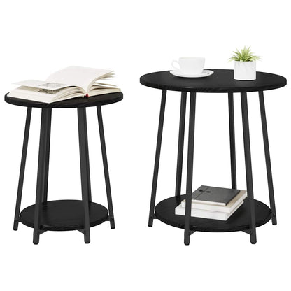 Beistelltisch-Set 2 pcs Schwarze Eiche 50 x 50 x 51 cm