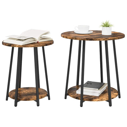 Beistelltisch-Set 2 pcs Rauchesche und Schwarz 50 x 50 x 51 cm