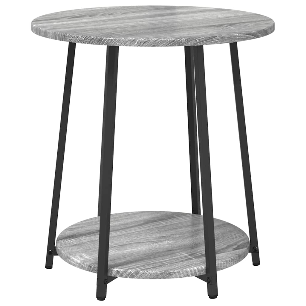 Beistelltisch-Set 2 pcs Grau Sonoma und Schwarz 50 x 50 x 51 cm