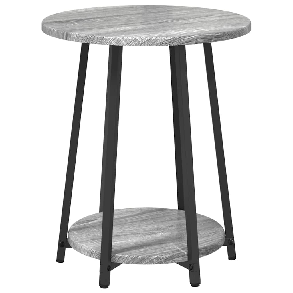 Beistelltisch-Set 2 pcs Grau Sonoma und Schwarz 50 x 50 x 51 cm