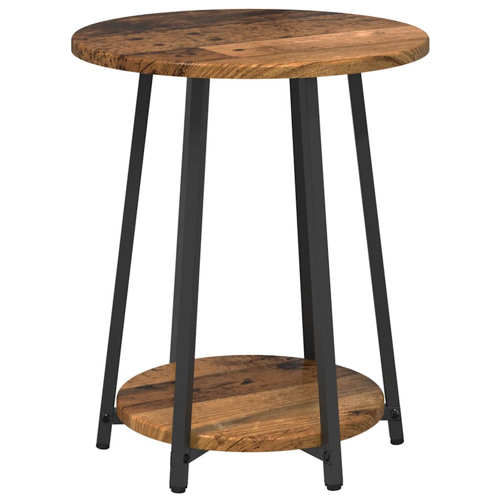 Beistelltisch-Set 2 pcs Altes Holz und Schwarz 50 x 50 x 51 cm