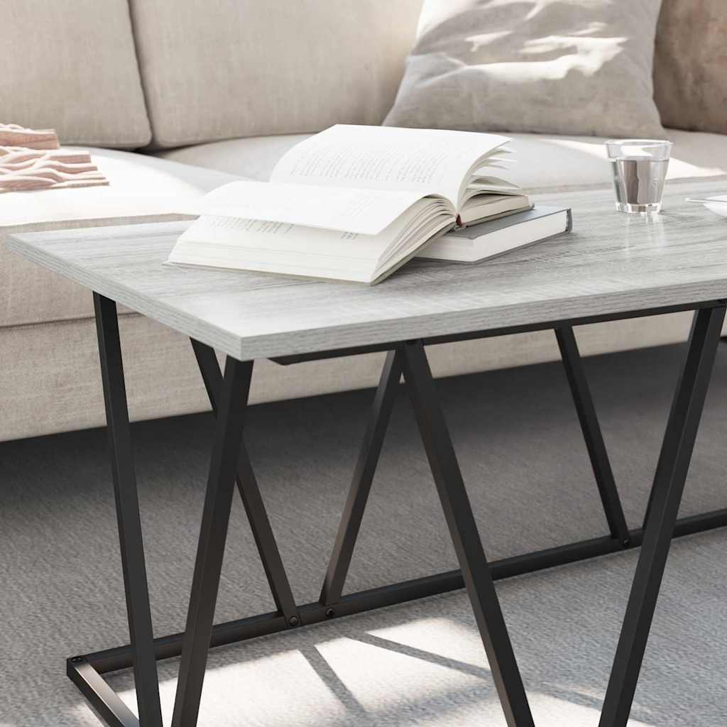 Couchtisch Grau Sonoma 100 x 50 x 40 cm Sperrholz und Metall