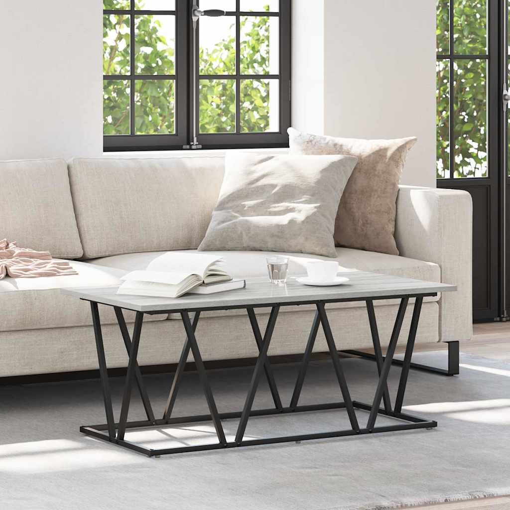 Couchtisch Grau Sonoma 100 x 50 x 40 cm Sperrholz und Metall
