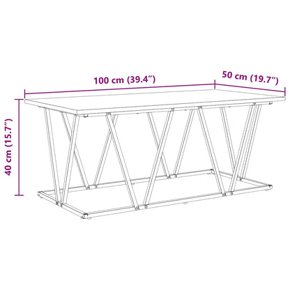 Couchtisch Grau Sonoma 100 x 50 x 40 cm Sperrholz und Metall