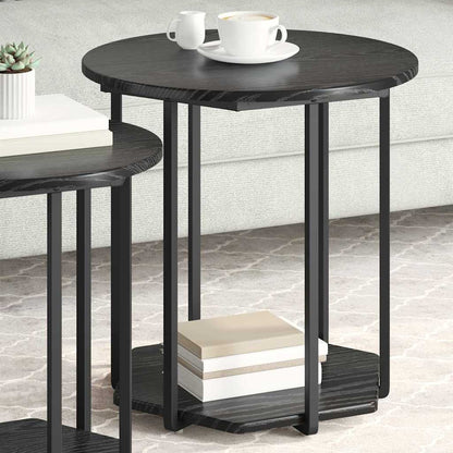 Beistelltisch-Set 2 pcs Schwarze Eiche 50 x 50 x 50.5 cm