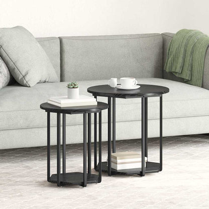 Beistelltisch-Set 2 pcs Schwarze Eiche 50 x 50 x 50.5 cm