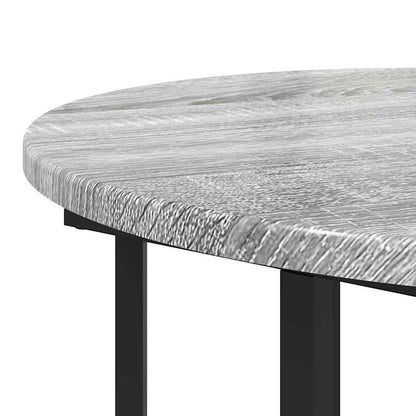 Beistelltisch-Set mit Regal 2 pcs Grau Sonoma und Schwarz