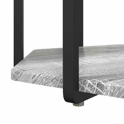 Beistelltisch-Set mit Regal 2 pcs Grau Sonoma und Schwarz