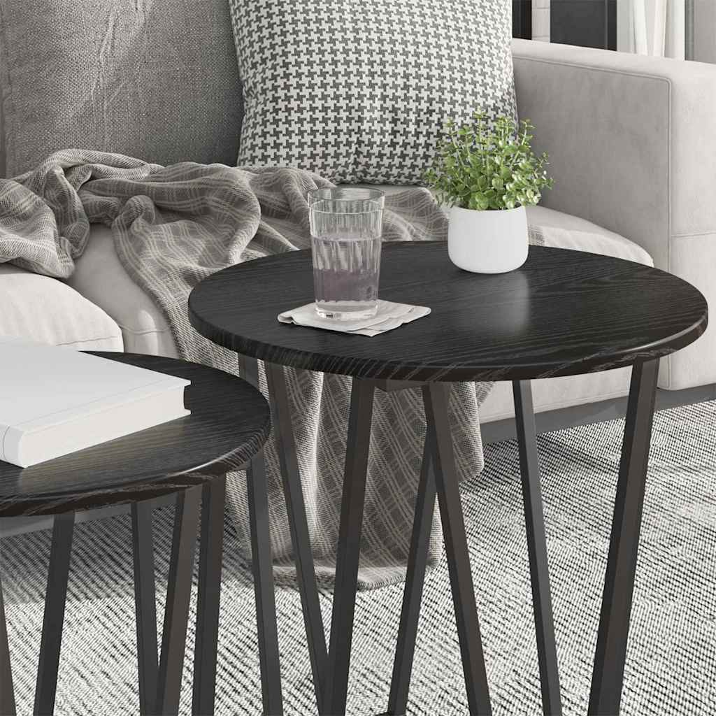Beistelltisch-Set 2 pcs Schwarze Eiche 50 x 50 x 50.5 cm