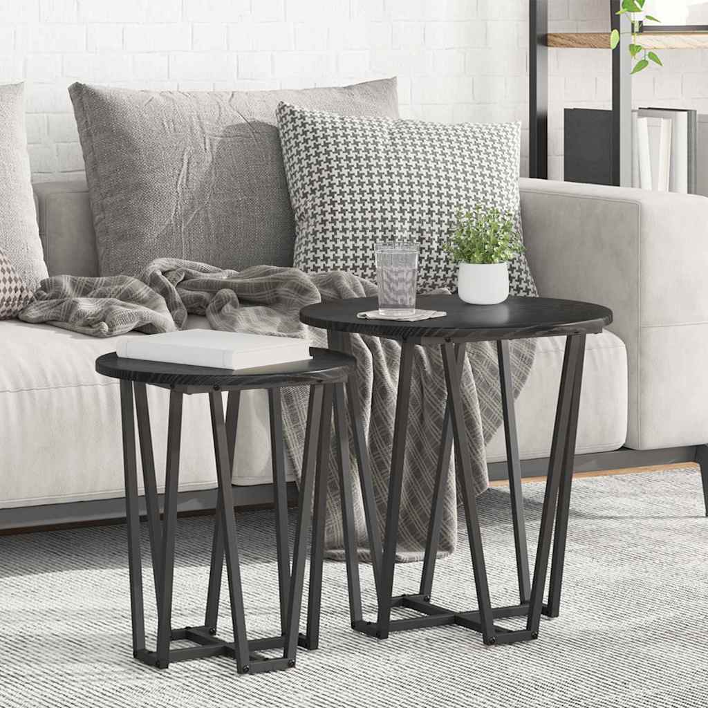 Beistelltisch-Set 2 pcs Schwarze Eiche 50 x 50 x 50.5 cm