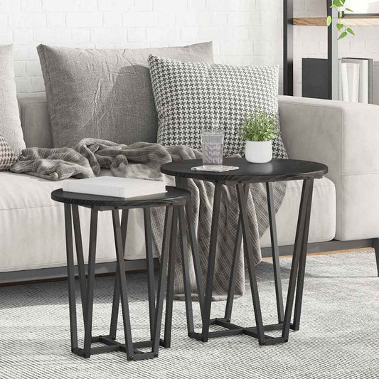 Beistelltisch-Set 2 pcs Schwarze Eiche 50 x 50 x 50.5 cm
