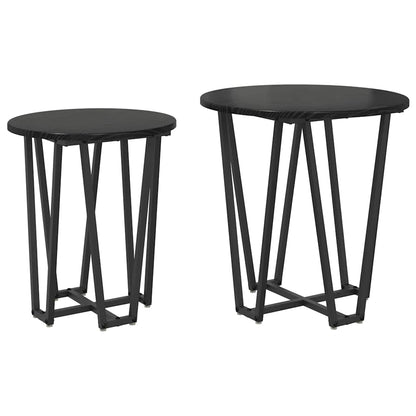 Beistelltisch-Set 2 pcs Schwarze Eiche 50 x 50 x 50.5 cm