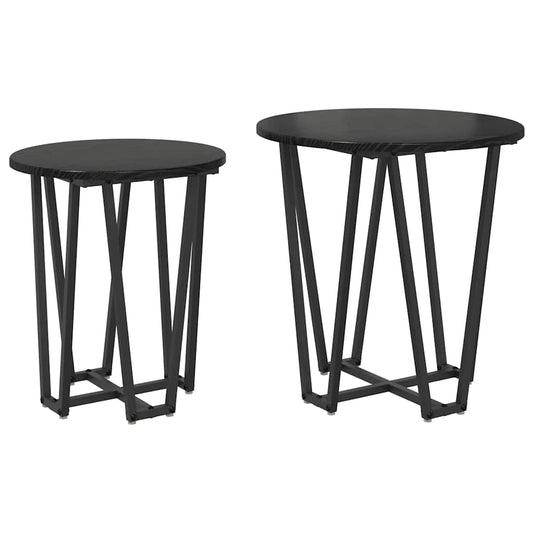Beistelltisch-Set 2 pcs Schwarze Eiche 50 x 50 x 50.5 cm