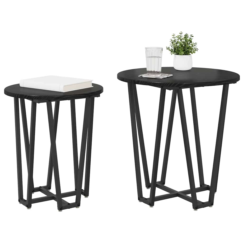 Beistelltisch-Set 2 pcs Schwarze Eiche 50 x 50 x 50.5 cm