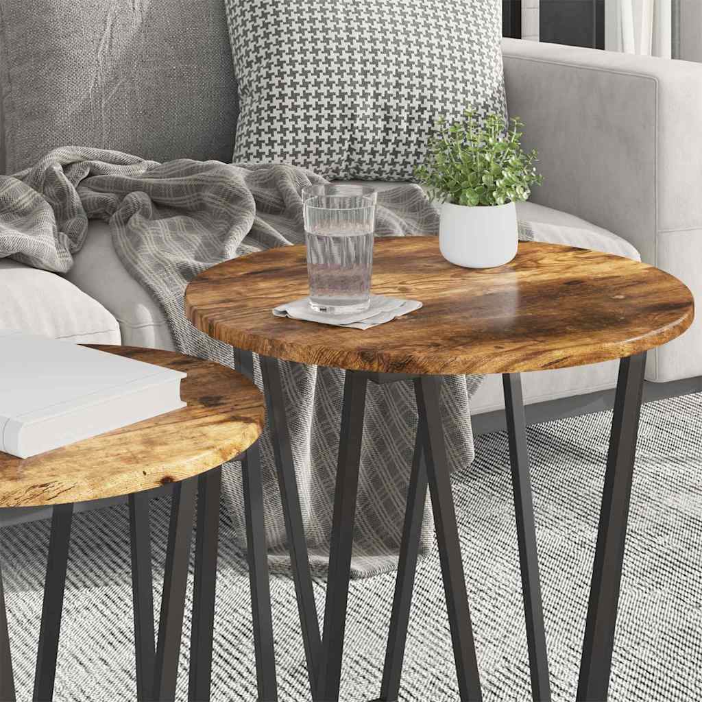 Beistelltisch-Set 2 pcs Rauchesche und Schwarz