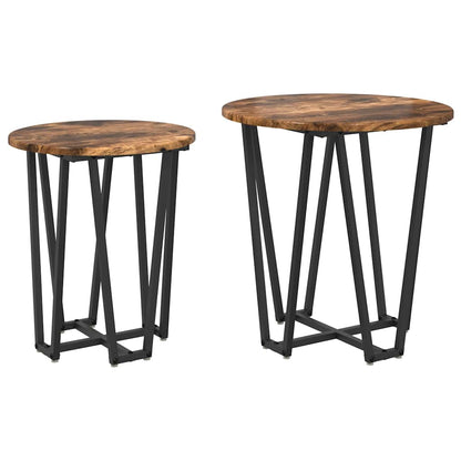 Beistelltisch-Set 2 pcs Rauchesche und Schwarz