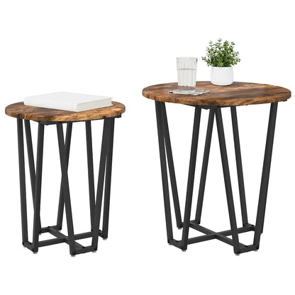 Beistelltisch-Set 2 pcs Rauchesche und Schwarz