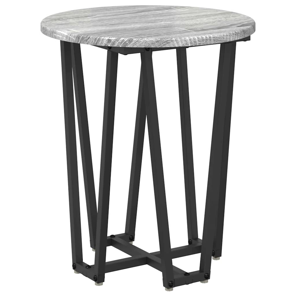 Beistelltisch-Set 2 pcs Grau Sonoma und Schwarz