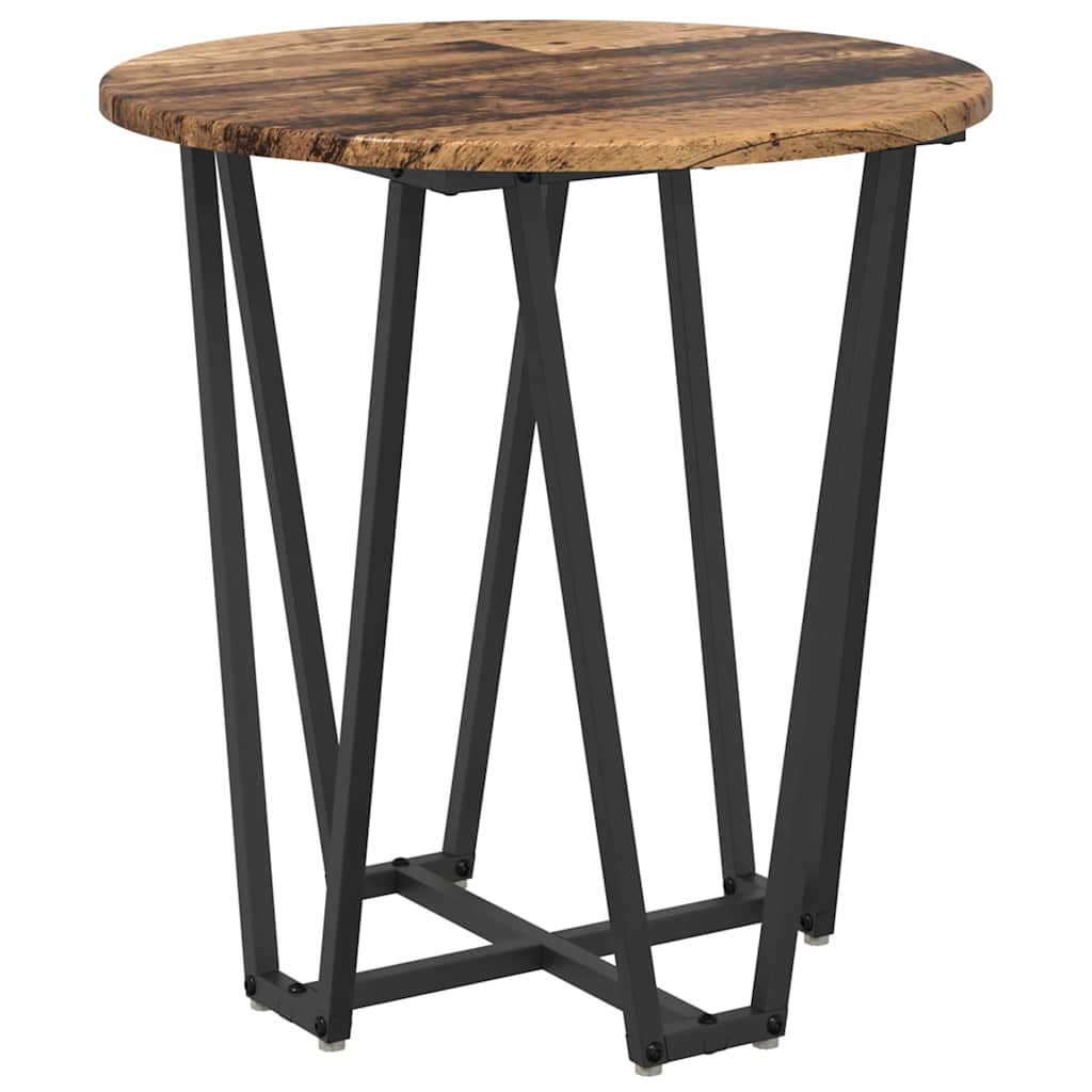 Beistelltisch-Set 2 pcs Altes Holz und Schwarz
