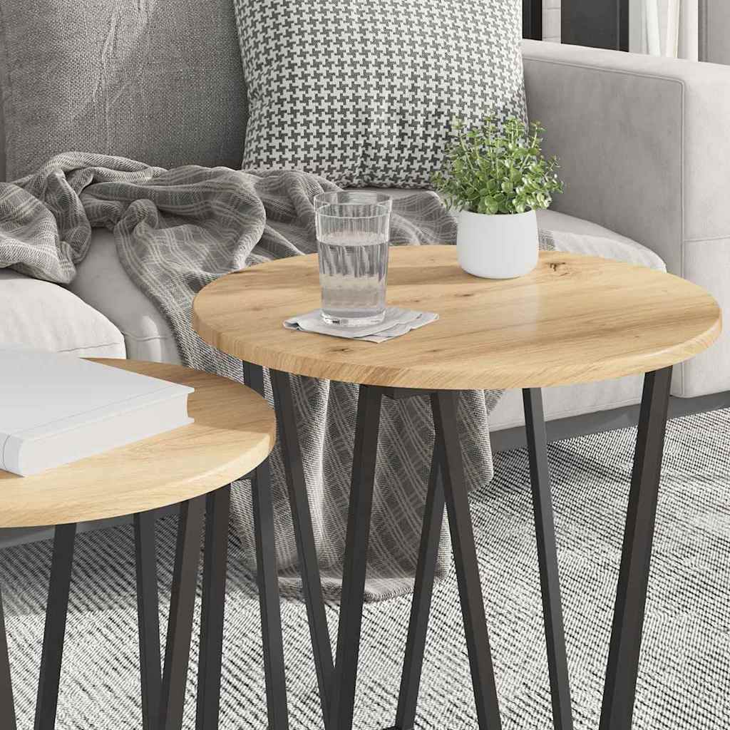 Beistelltisch-Set 2 pcs Artisan Eiche und Schwarz