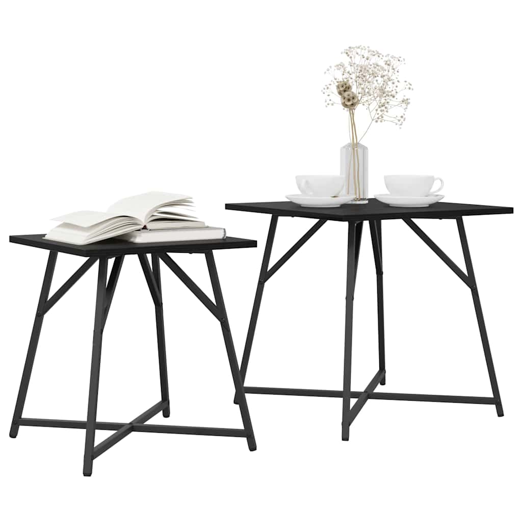 Beistelltisch-Set 2 pcs Schwarze Eiche 50 x 50 x 50 cm