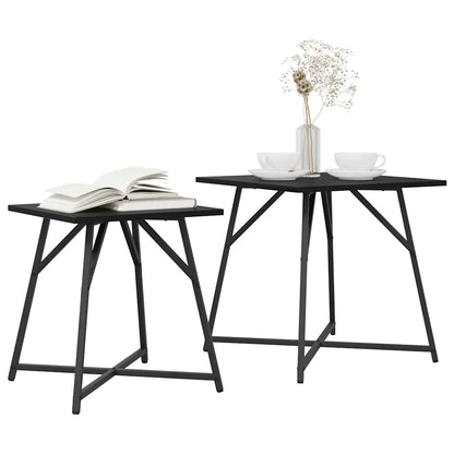 Beistelltisch-Set 2 pcs Schwarze Eiche 50 x 50 x 50 cm