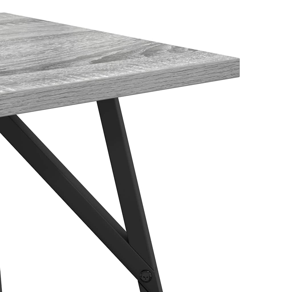 Beistelltisch-Set 2 pcs Grau Sonoma und Schwarz 50 x 50 x 50 cm