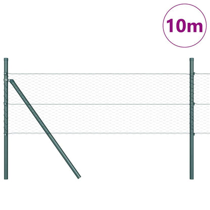 Zaun mit Pfosten Grün 0,4 x 10 m PVC-beschichteter Stahl