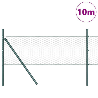 Zaun mit Pfosten Grün 0,5 x 10 m PVC-beschichteter Stahl