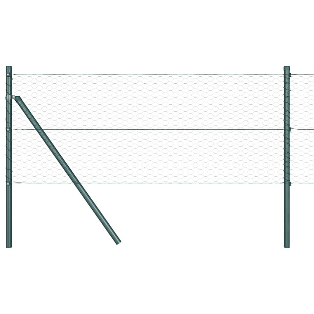 Zaun mit Pfosten Grün 0,6 x 10 m PVC-beschichteter Stahl