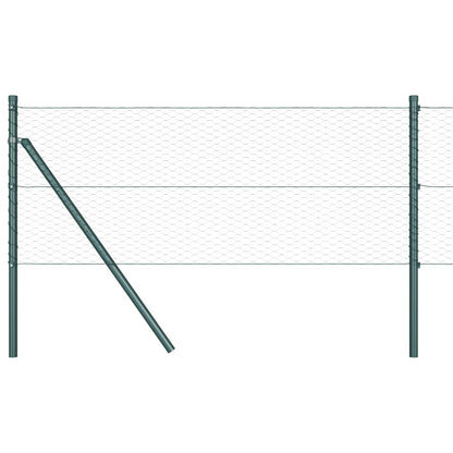 Zaun mit Pfosten Grün 0,6 x 10 m PVC-beschichteter Stahl