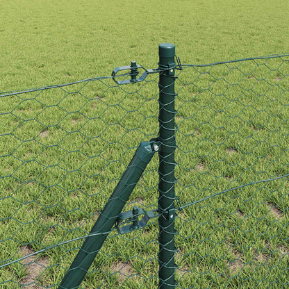 Zaun mit Pfosten Grün 0,6 x 10 m PVC-beschichteter Stahl