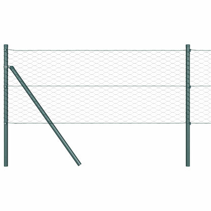Zaun mit Pfosten Grün 0,6 x 10 m PVC-beschichteter Stahl