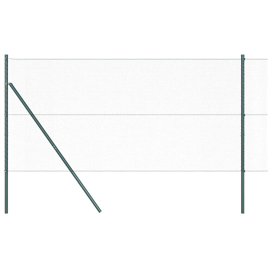 Zaun mit Pfosten Grün 1 x 10 m PVC-beschichteter Stahl