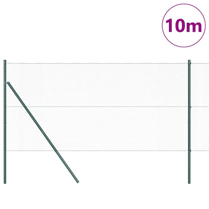 Zaun mit Pfosten Grün 1 x 10 m PVC-beschichteter Stahl