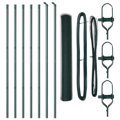 Zaun mit Pfosten Grün 1,2 x 10 m PVC-beschichteter Stahl