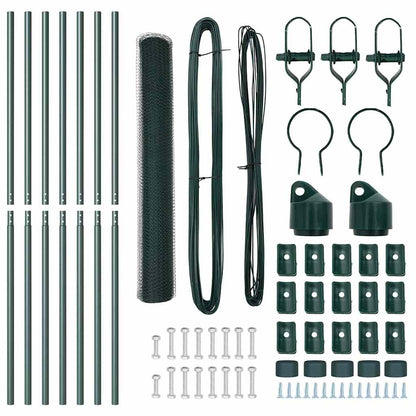 Zaun mit Pfosten Grün 1,2 x 10 m PVC-beschichteter Stahl