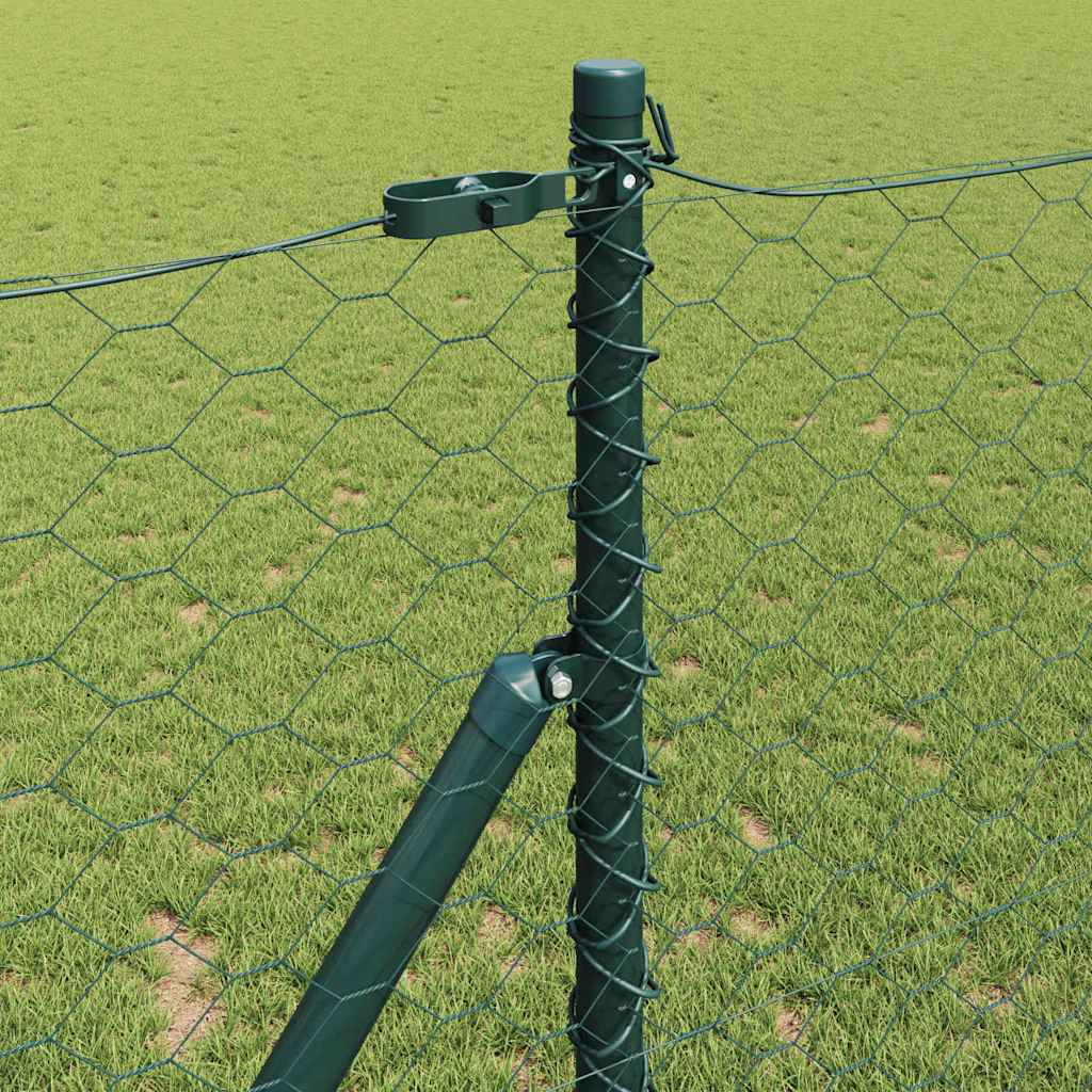 Zaun mit Pfosten Grün 1,2 x 10 m PVC-beschichteter Stahl