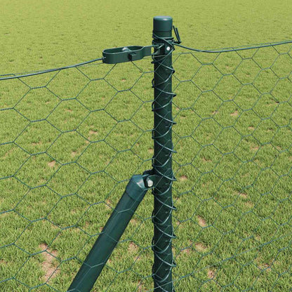 Zaun mit Pfosten Grün 1,2 x 10 m PVC-beschichteter Stahl