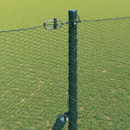Zaun mit Pfosten Grün 1,6 x 10 m PVC-beschichteter Stahl