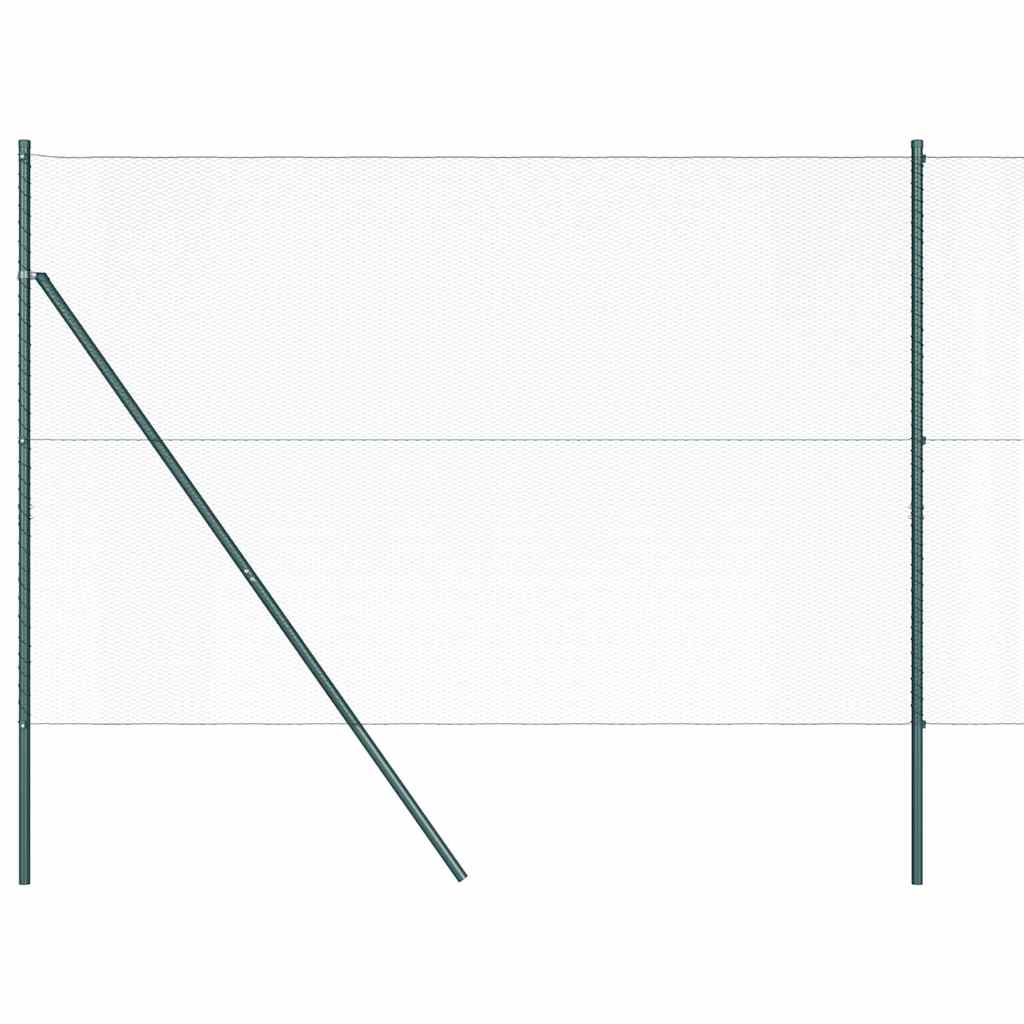 Zaun mit Pfosten Grün 1,6 x 10 m PVC-beschichteter Stahl