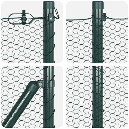 Zaun mit Pfosten Grün 0,5 x 25 m PVC-beschichteter Stahl