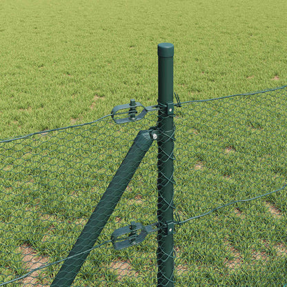 Zaun mit Pfosten Grün 0,5 x 25 m PVC-beschichteter Stahl